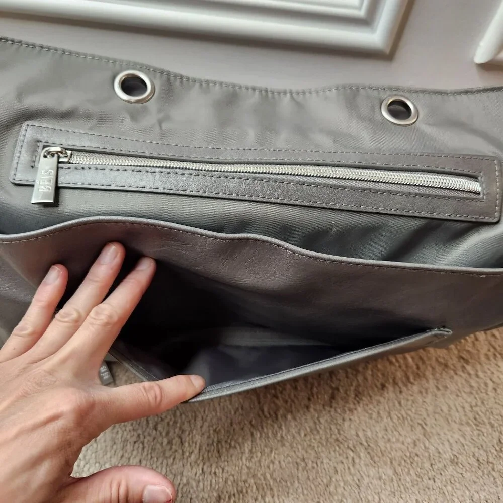 Beis The Diaper Bag Grey Tote Bag Pockets Shoulder Strap Crossbody Large
